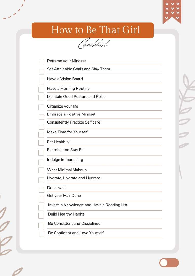 How To Be That Girl In 2023 Easy Guide Free Checklist 