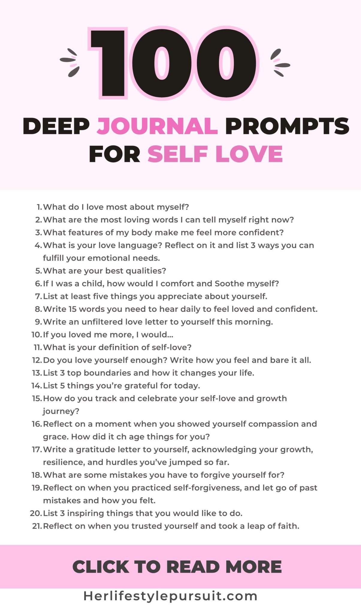 100 Deep Journal Prompts for Self Love to Love Yourself Better