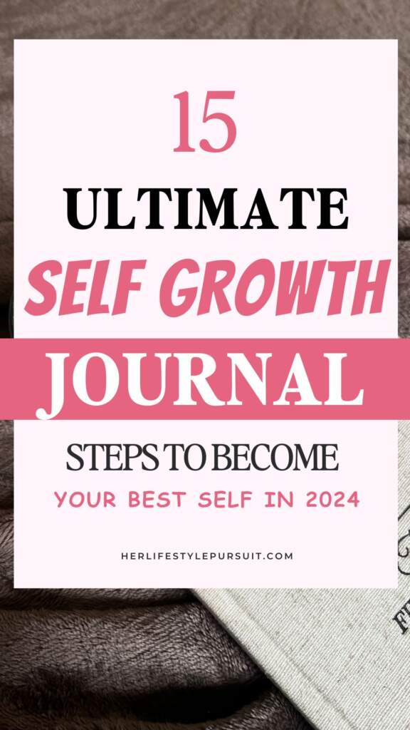 A pinterest Pin about Steps to journal for self growth. It has 5 minutes journal and text overlayed