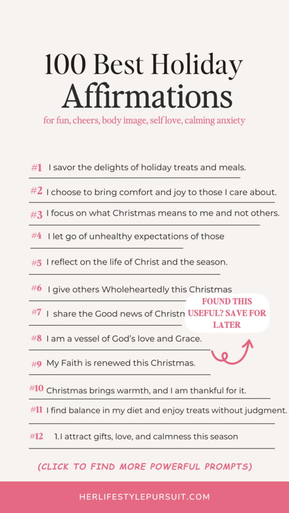 A list of Christmas affirmations 