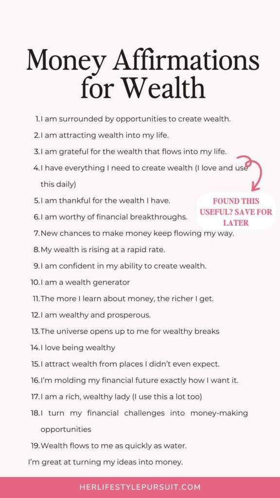 money affirmations for wealth