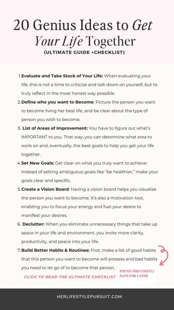 How to Get Your Life Together Checklist: 20 Simple Things I Did