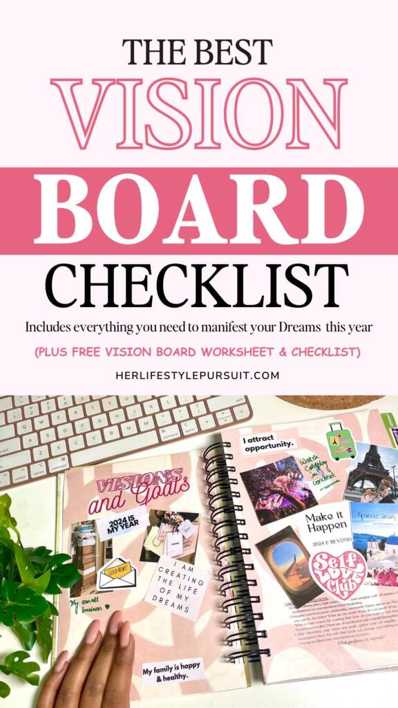 Vision board checklist pinterest pin