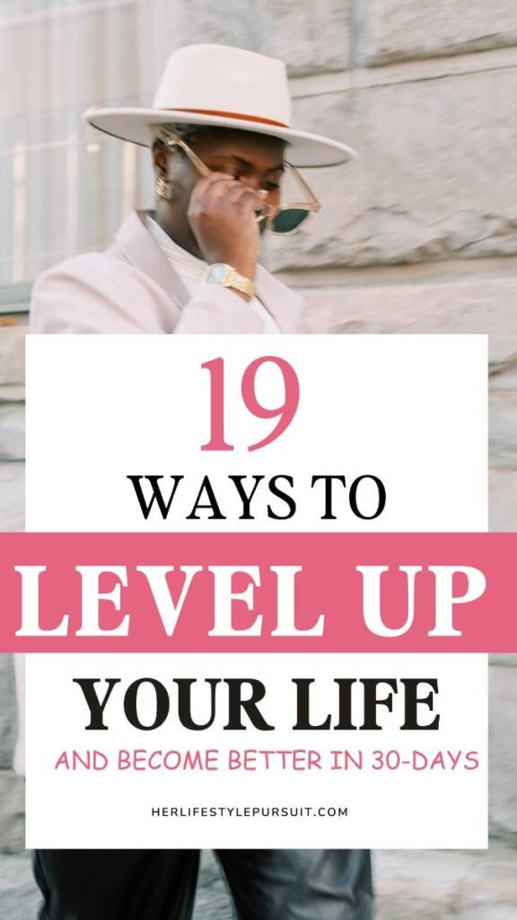 Confident Black woman in stylish white fedora hat and white shirt walking while talking on phone, representing personal growth and leveling up - 19 ways to level up your life and become better in 30 days